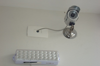 Câmeras de monitoramento por todo o residencial